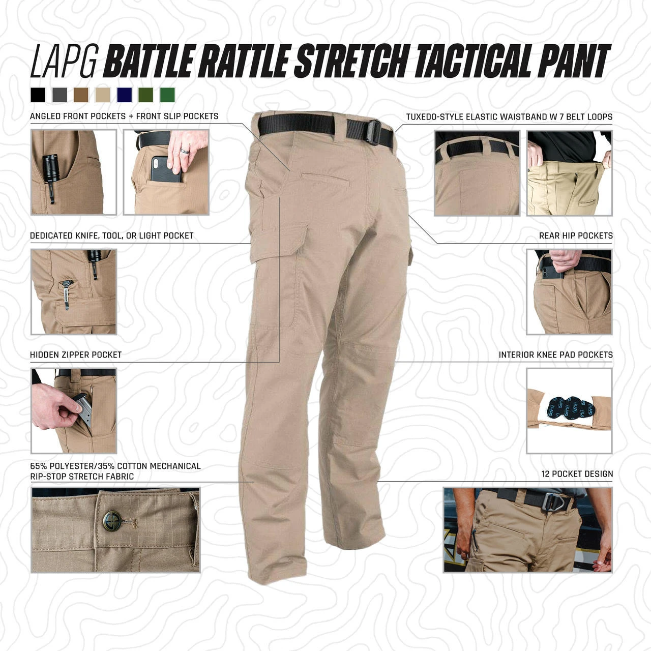 LA Police Gear Battle Rattle Stretch Tactical Pant 2 LA Police Gear Battle Rattle Stretch Tactical Pant - Image 2