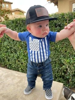 LA Police Gear Distressed Flag Baby Onesie -Tactical Clothing Shop la police gear distressed flag baby onesie df onesie 52304.1641639573