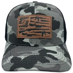 LA Police Gear Men's Camo Gun Flag Hat