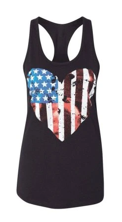 LA Police Gear Women's Distressed USA Flag Tank Top