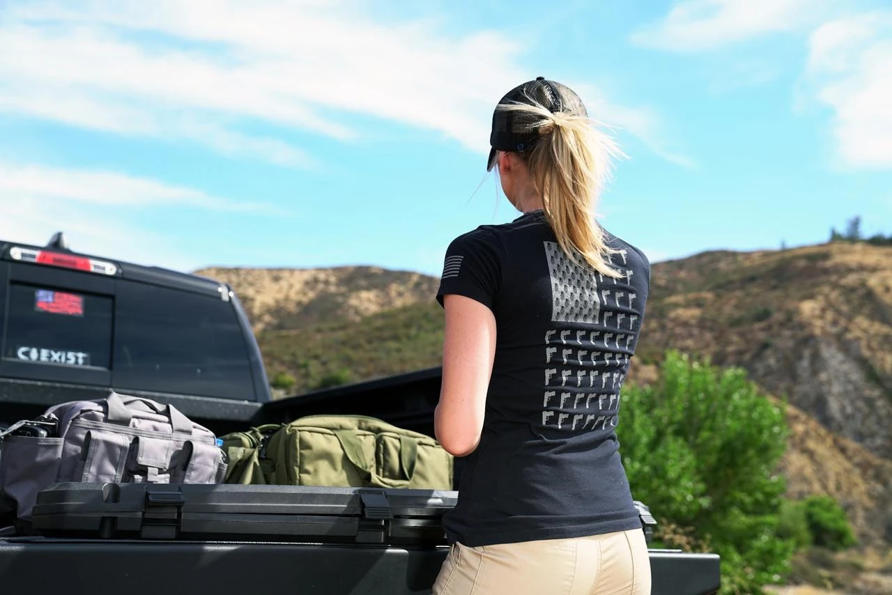 LA Police Gear Women's Grenade Flag Tee 4 LA Police Gear Women's Grenade Flag Tee - Image 4