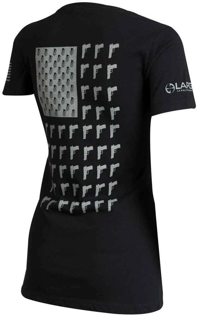 LA Police Gear Women's Grenade Flag Tee 1 LA Police Gear Women's Grenade Flag Tee