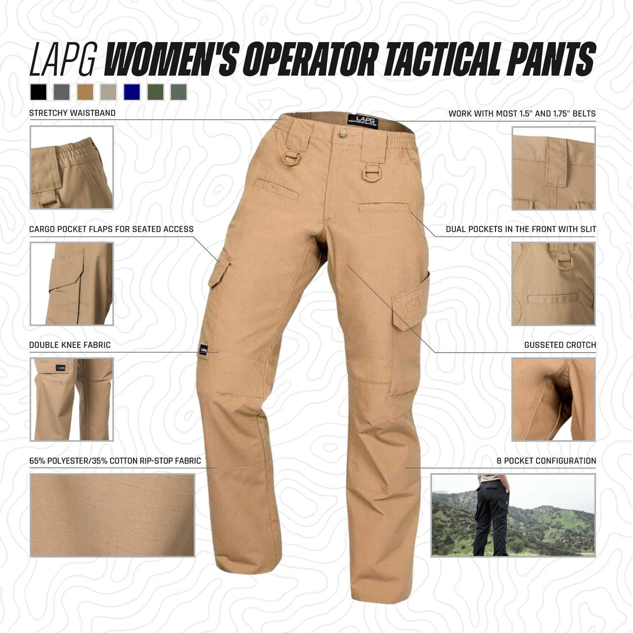 LA Police Gear Women's Operator Tactical Pants 2 LA Police Gear Women's Operator Tactical Pants - Image 2