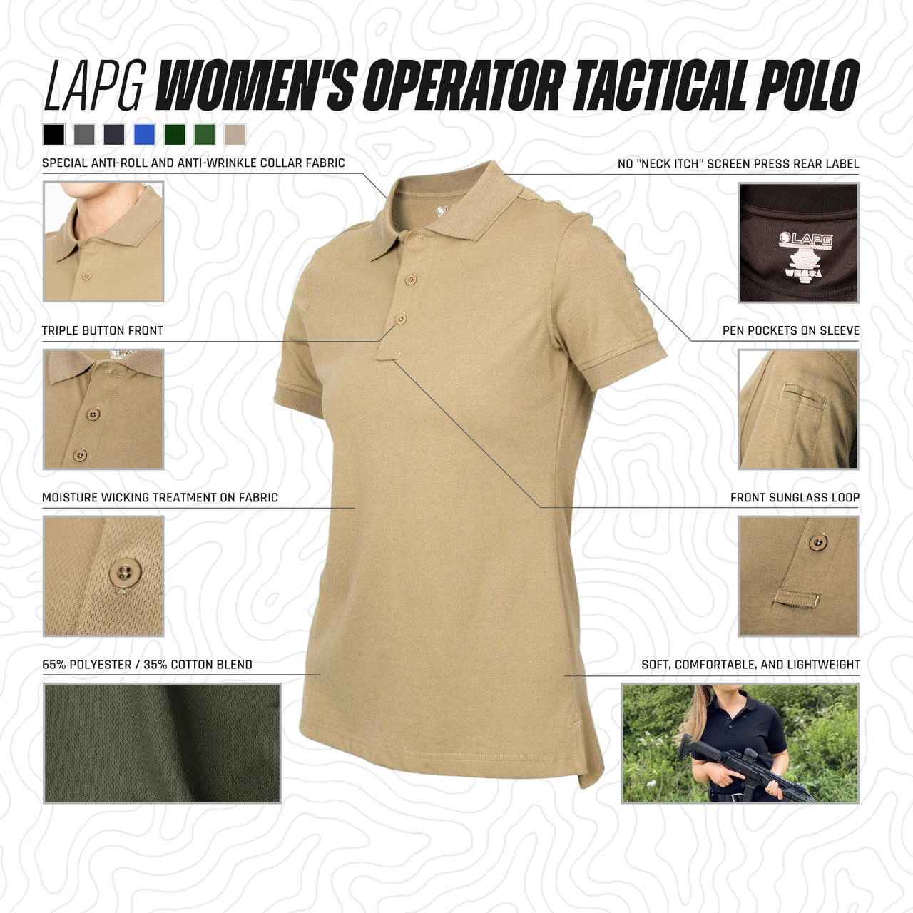 LA Police Gear Women's Operator Tactical Polo 2 LA Police Gear Women's Operator Tactical Polo - Image 2