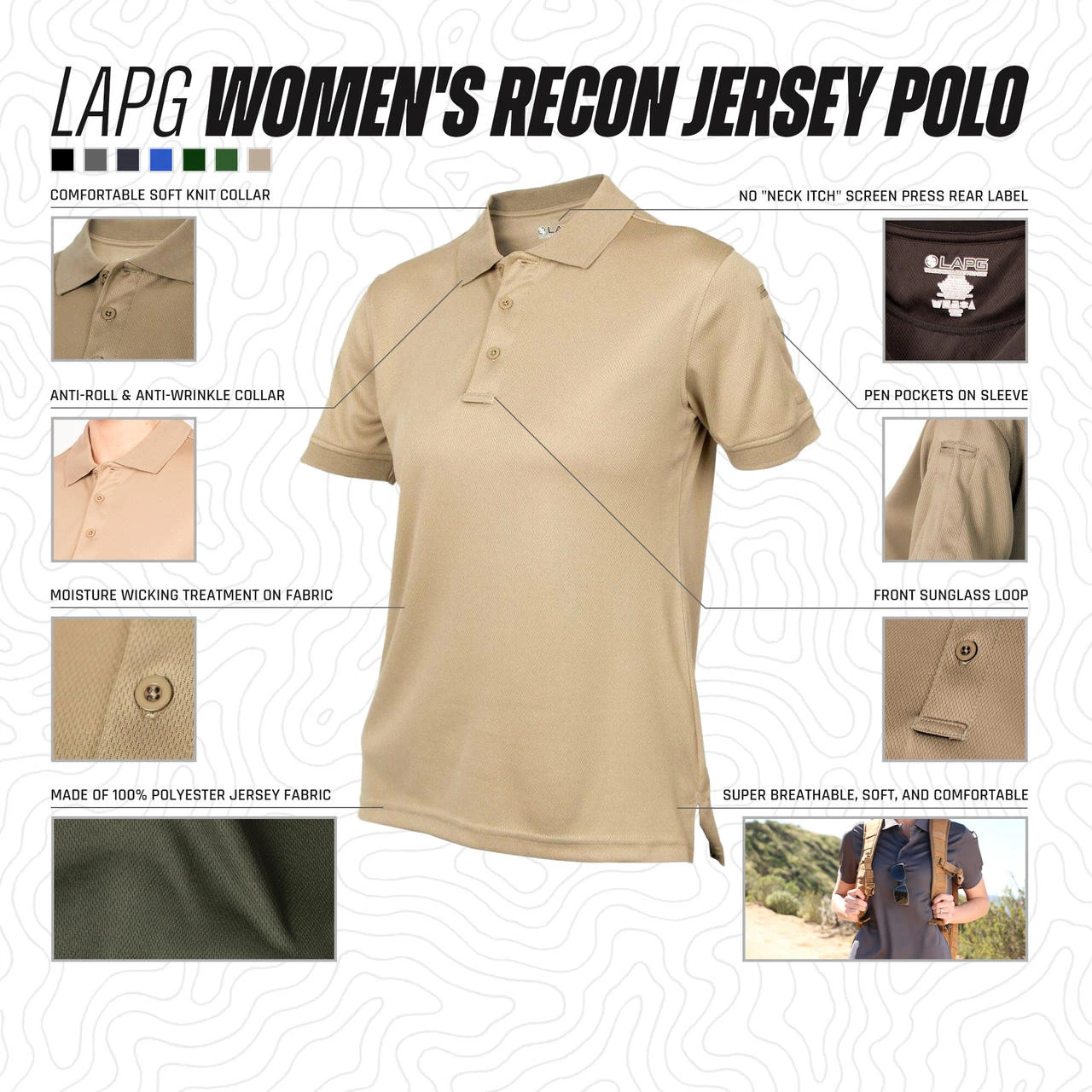 LA Police Gear Women's Recon Jersey Polo 2 LA Police Gear Women's Recon Jersey Polo - Image 2