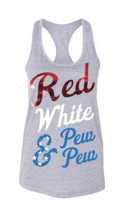 LA Police Gear Women's Red White & Pew Pew Tank Top