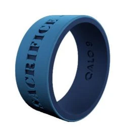 QALO Folds Of Honor Men's Blue Mantra Strata Ring