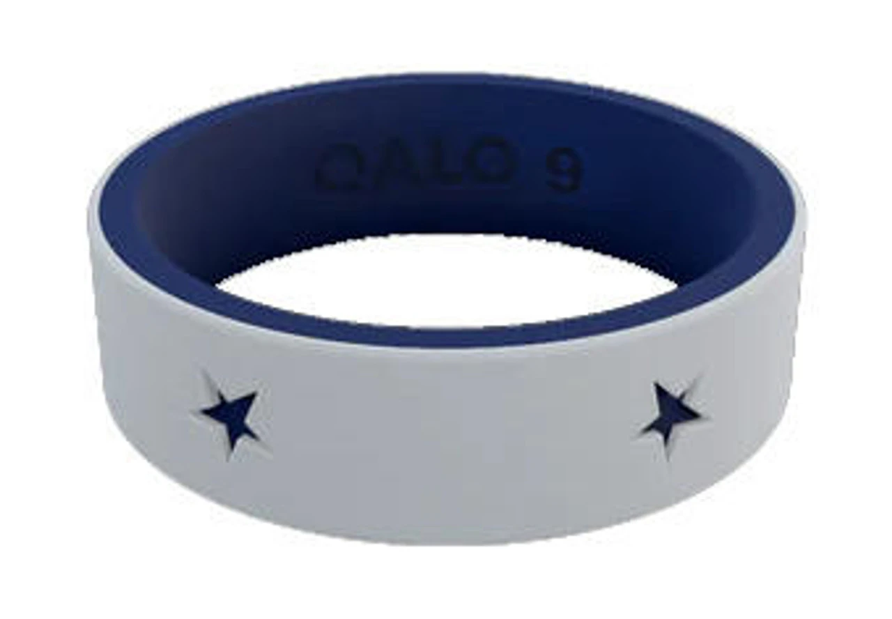 QALO Folds Of Honor Women's Grey/Blue Stars Forever Strata Ring 4 QALO Folds Of Honor Women's Grey/Blue Stars Forever Strata Ring - Image 4