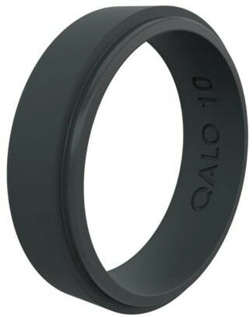 Qalo Men's Step Edge Black Narrow Polish Ring QS9-UNB 1 Qalo Men's Step Edge Black Narrow Polish Ring QS9-UNB