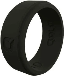 Qalo Men's Step Edge Black Q2X Silicone Ring