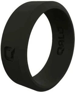 Qalo Women's Modern Black Q2X Silicone Ring
