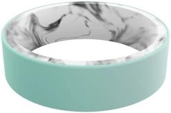 Qalo Women's Switch Reversible White Marble & Aqua Silicone Ring -Tactical Clothing Shop qalo womens switch reversible white marble and aqua silicone ring qs9 usq 20793.1646086166