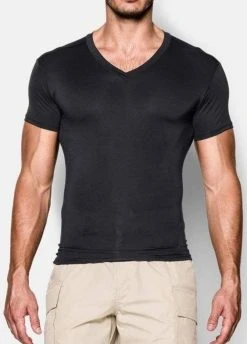 Under Armour Men's Tactical HeatGear Compression V-Neck T-Shirt -Tactical Clothing Shop under armour heatgear v neck t shirt 1216010 11412.1601509026